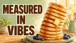 pancakes measured entirely in vibes