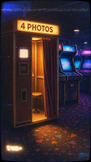 The photo booth at the back of the arcade developed pictures of next Tuesday